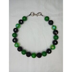 Handmade Slytherin Beaded Dog Puppy Collar Necklace Jewelry Durable 20"